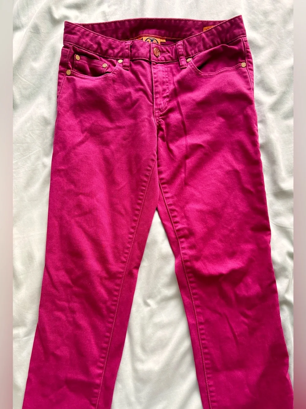 Tory Burch Alexa Skinny Jeans Hot Fuchsia / Magenta